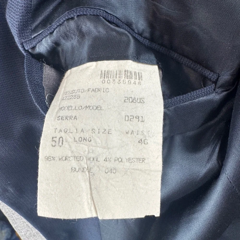 John Norman Roanoke Valley Navy Blue Worsted Wool Blazer Sport Coat 50 Long